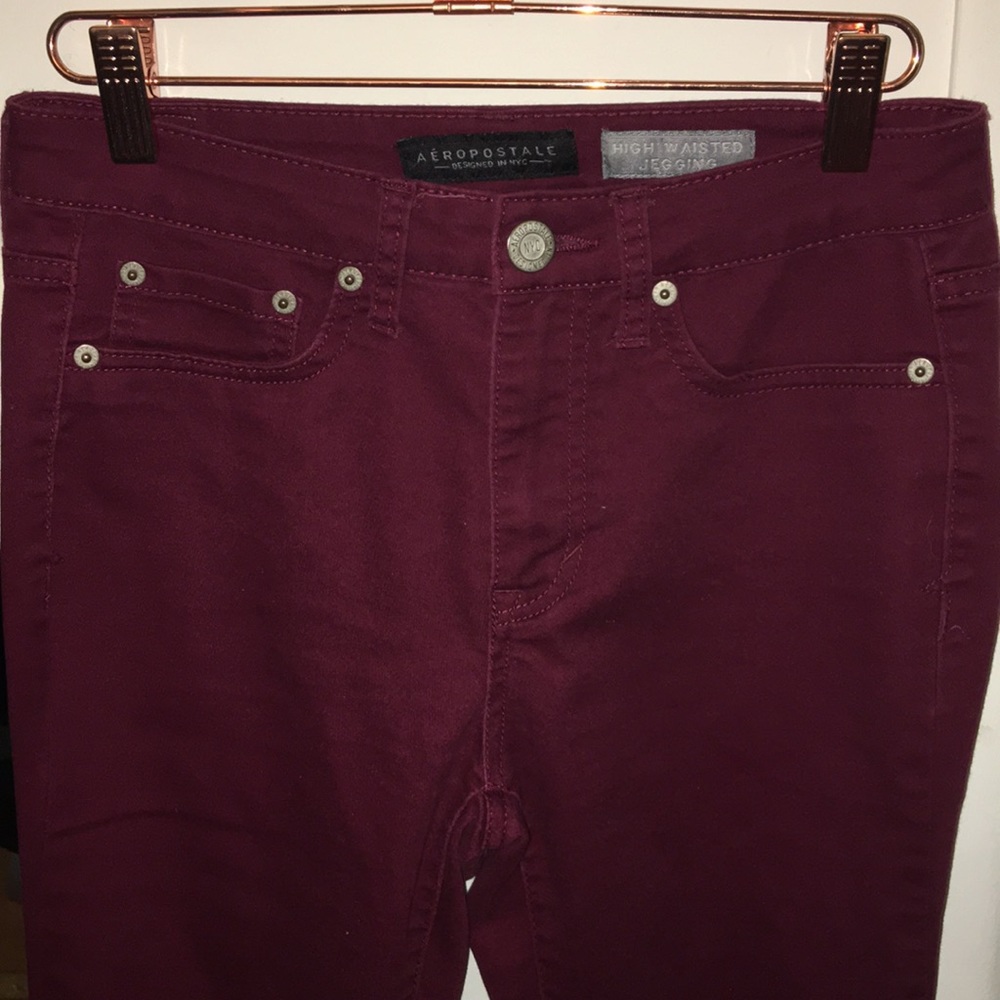 Maroon High Waisted Jeggings